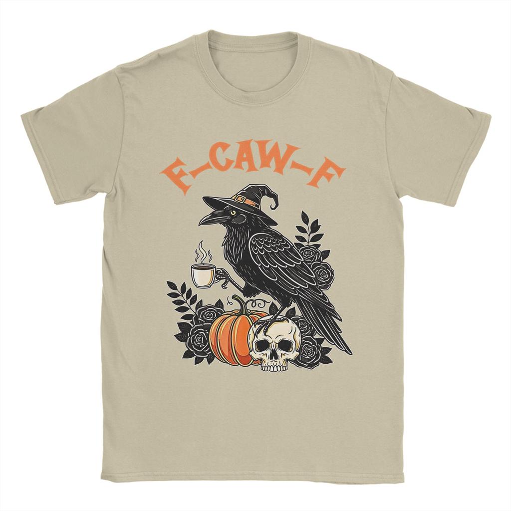 Havran Vrána F-CAW-F Halloweenské Tričko Léto Čistá Bavlna Trička Pro Muže Harajuku Design Tričko Krátký Rukáv Streetwear Topy
