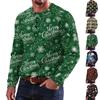 Men's Christmas Print Sweater Holiday Graphic Pullover for Winter Party Casual Wear