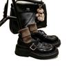 Inner height increase 7CM small size 3233 round head one pedal thick heel loafer single shoes small leather shoes women