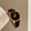 Ancient European Trend High-End Sense Retro Couple Watch Little Bee Pointer Niche Belt Watch Women'S