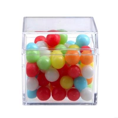 C90A 12pcs Clear Acrylic Square Cube Candy Box Treat Gift Boxes Containers for Wedding Party Baby Shower