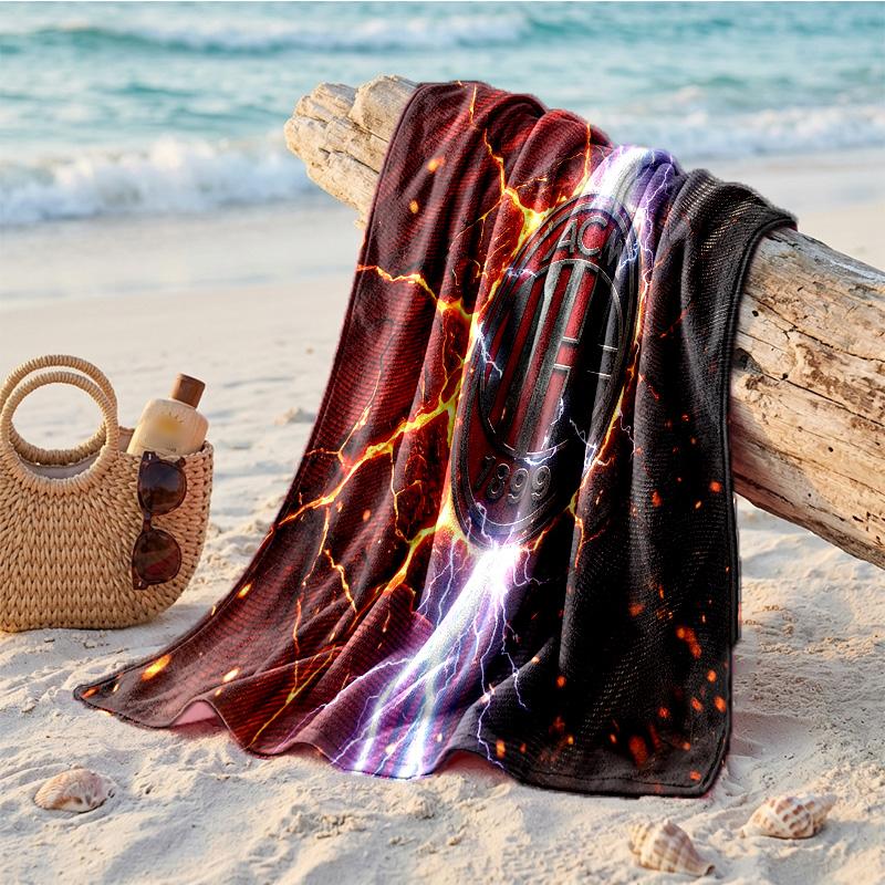 AC Mailand Print Mikrofaser Strandtuch Schnelltrocknend Saugfähig Großes Handtuch für Strand Schwimmen Reisen