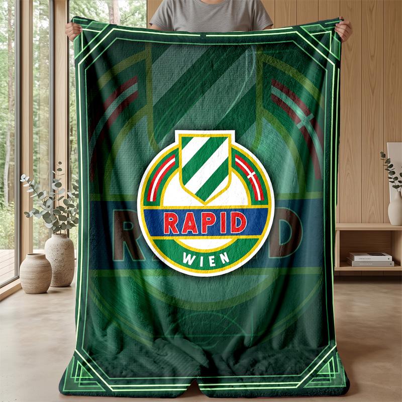 Rapid Wien FC Soft Flannel Fleece Blanket Lightweight Cozy Warm Throw Blanket For Sofa Bed Home Decor