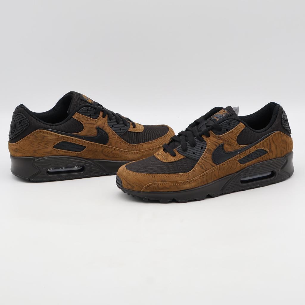 IQ0283-281 Nike Air Max 90 Premium Light British Tan Velvet Brown Black (Men's)
