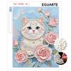 DIY Frameless Pearl Painting Kit Cute Cat Rose 3D Shiny Bead Art Canvas Relaxing Creative Craft for Home Wall Decor Gift