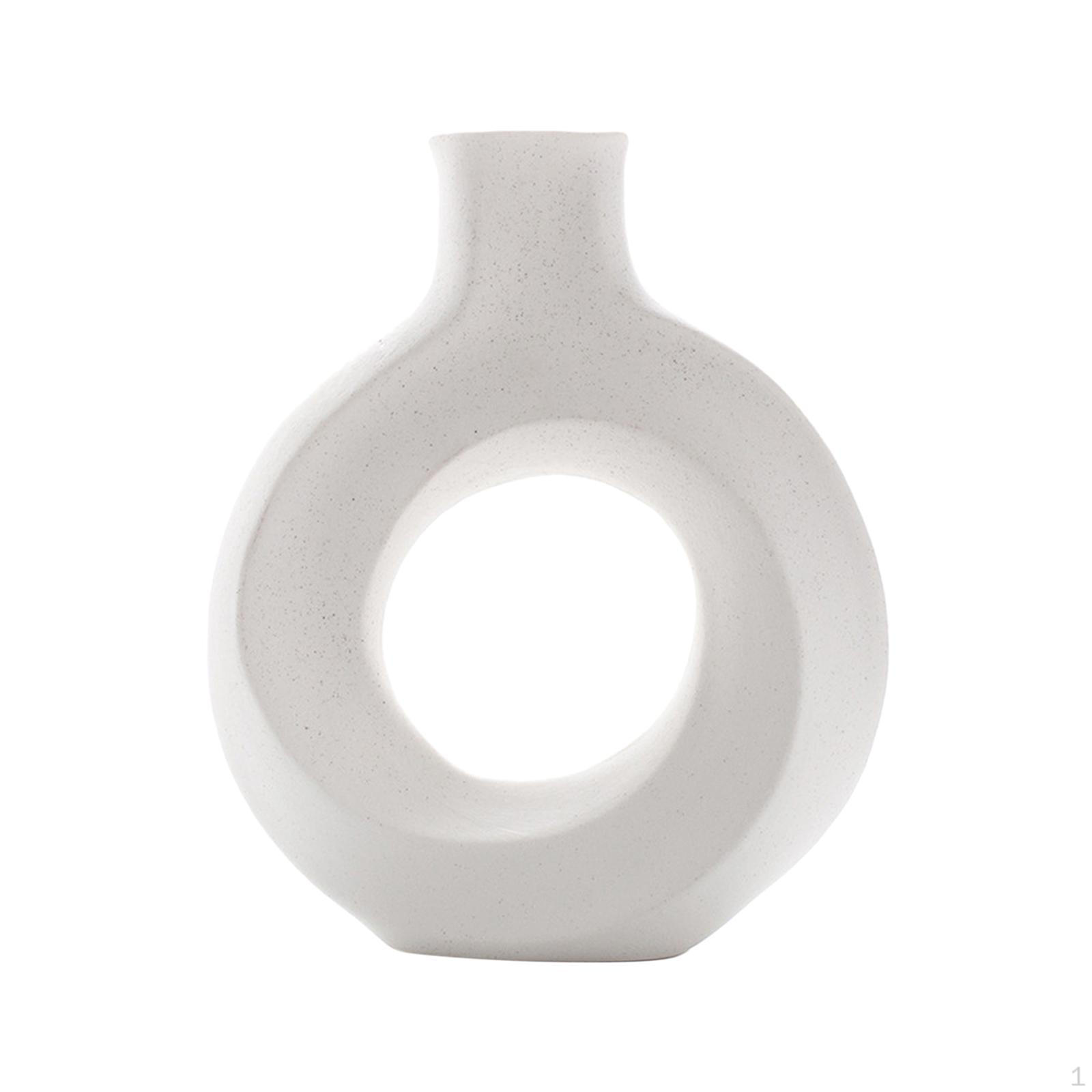 Ceramic Vase Modern Home Decor, Round Matte Flower Vases Minimalist Nordic Style for Wedding Dinner L