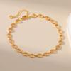 Women 18k Gold Plated Minimalist O Link Chain Anklet Cold Style Fashion Jewelry