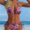 1011 neuer europäischer und amerikanischer geteilter Druck Spleißhalsausschnitt Damen geteilter Badeanzug Bikini-Anzug sexy