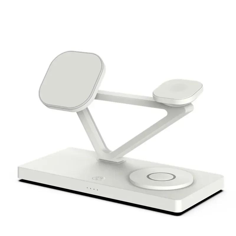 4 in 1 Wireless Charging Station Fast Charging Magnetic Wireless Charger Stand for iPhone 17 16 15 14 Apple Watch AirPods Pro