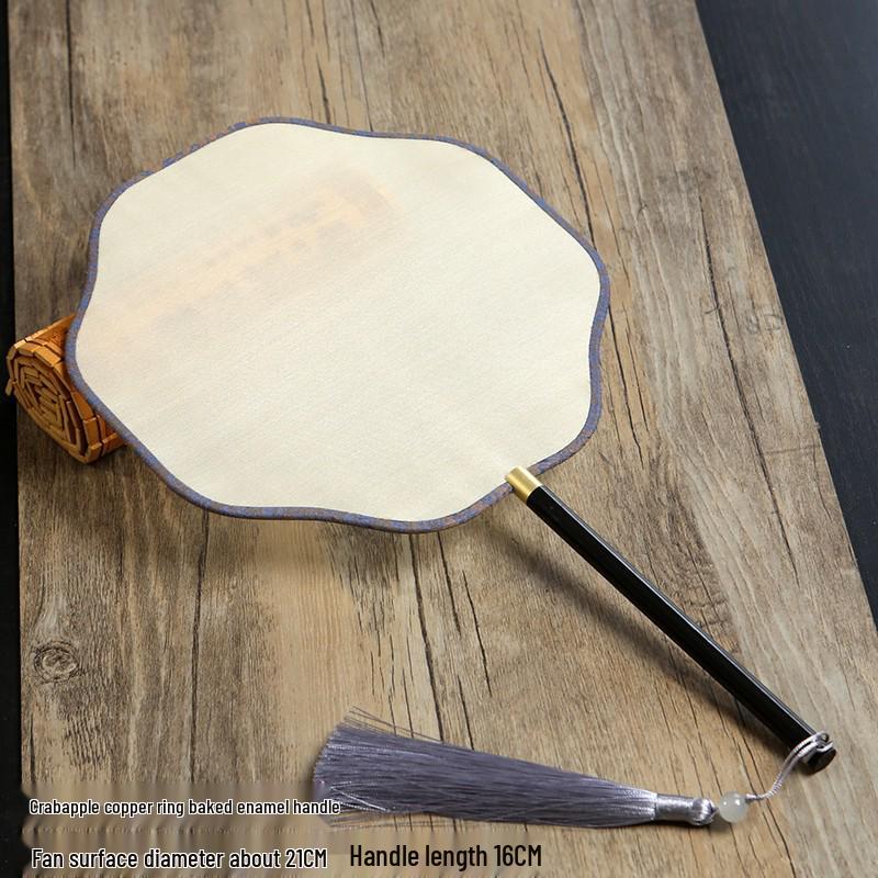 Vintage Silk Hand-Painted Gongbi Fan - Classic Chinese Round Palace Design