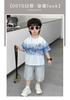 Boys' Loose Short Sleeved Summer Outfit Children's Set 2026 New Style Baby Korean Style Handsome Ripped Jeans Two-piece Set