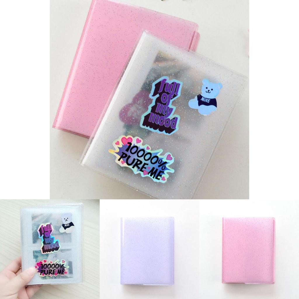 Elegant Glitter Photocard Album With 32/64 Pockets For Collectible Card Storage
