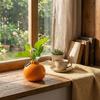 Decorative Simulated Orange Vase Ceramic Flower Holder Plant Terrarium  Table Centerpieces