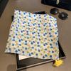 Retro literary and artistic striped floral silk scarf female photo atmosphere square scarf thin neck protection scarf decorative small scarf