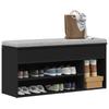 Shoe Bench, Black, 102X30.5X45 Cm, Wood-Based Material