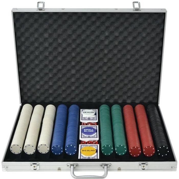 Jeu de poker - VIDAXL - 1000 jetons - Coffret en aluminium