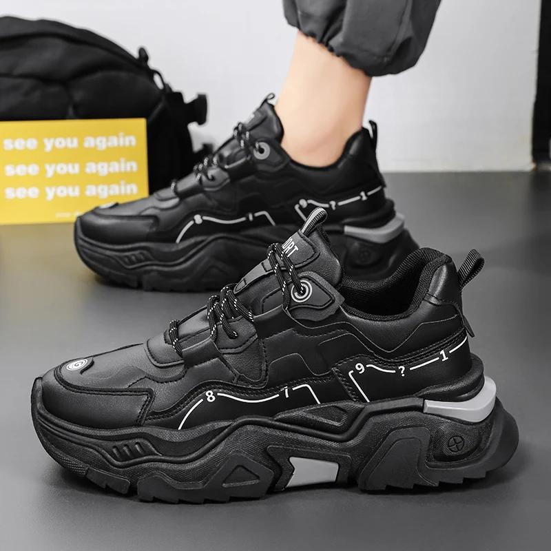 Fashion Men's thick soled casual sports shoes four season new outdoor soft soled comfortable running shoes versatile students sneakers