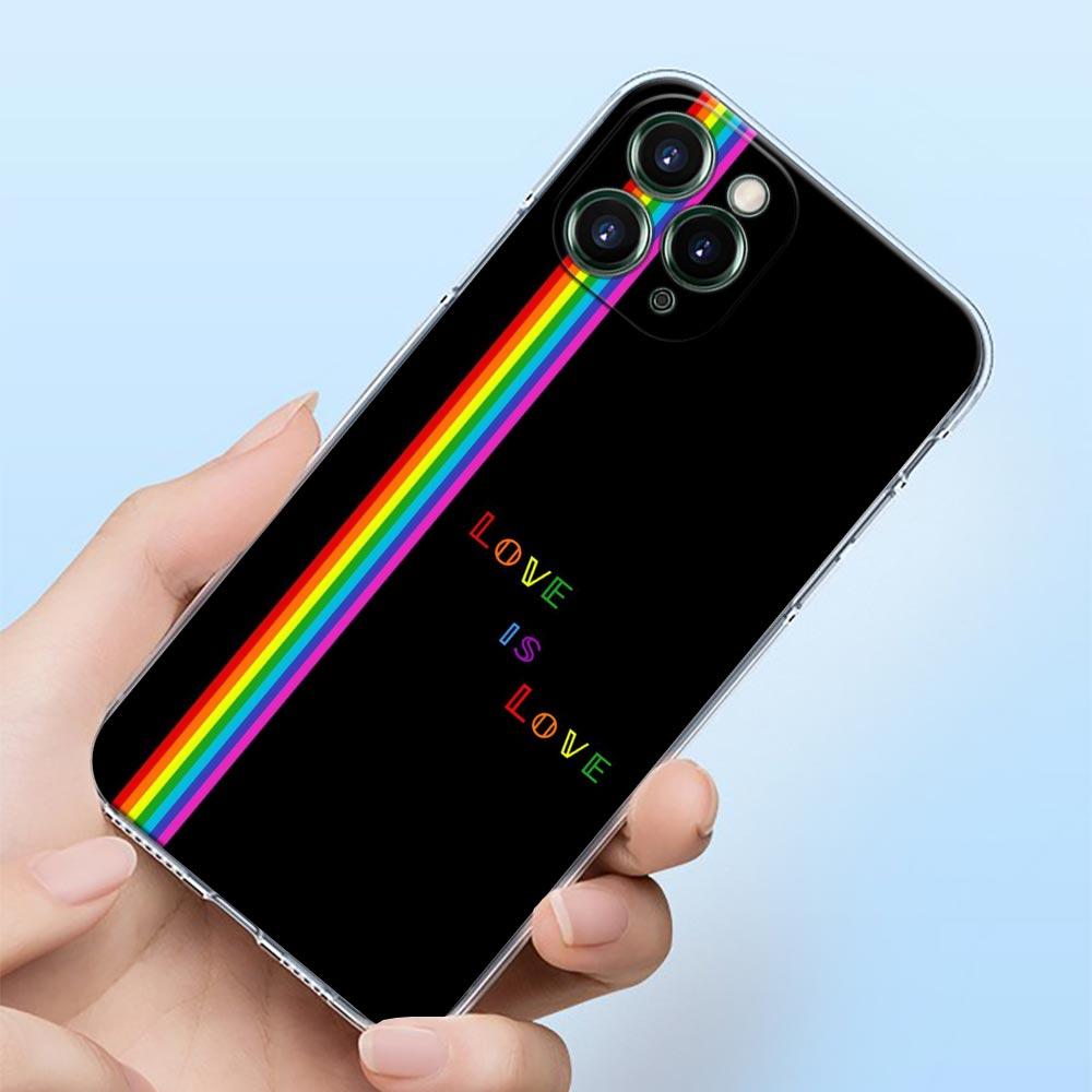 

Gay Lesbian LGBT Rainbow Love Shell Case for iPhone 16 15 11 12 13 14 Pro Max for iPhone 16 Plus Soft Transparent Cover Fundas iPhone 13