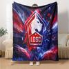 Losc Football Crest Flannel Blanket, Soft Polyester, Modern Design, All-Season for Camping, Travel, Gifts for holidays or birthdays