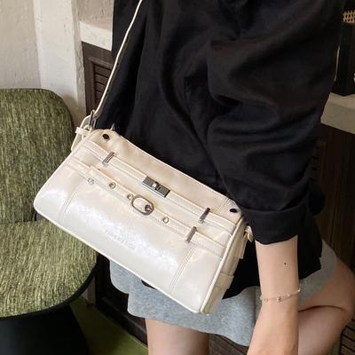 Premium Sense Niche Locomotive Style Underarm Bag 2025 Trend Ins Style Korean Version Single Shoulder Messenger Bag Bag Female