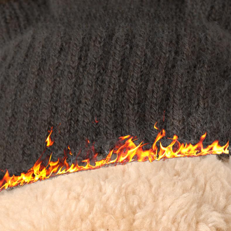 Winter Warme Touchscreen-Handschuhe mit Doppelschichtiger Dicker Wolle und Outdoor Arktischem Samt Innen Gestrickte Handschuhe