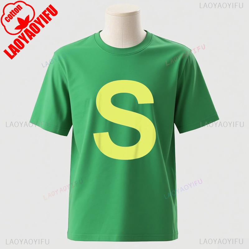 Buchstaben S Shirt Chipmunk Halloween Karneval Gruppenkostüm Blaues T-Shirt Hohe Qualität Mode Regulär Kurzarm Baumwolle Unisex T-Shirt