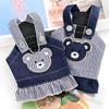 Breathable Pet Strap Denim Skirt Cute Dog Vest Harness Pet Bear Stripe Dress  Chihuahua Poodle