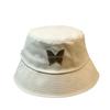 Iron Butterfly Embroidered Hat for Women, Summer Large Head Circumference Flat-Top Fisherman Hat, Plus Size Sun Hat, Face Slimming, Trendy for Men