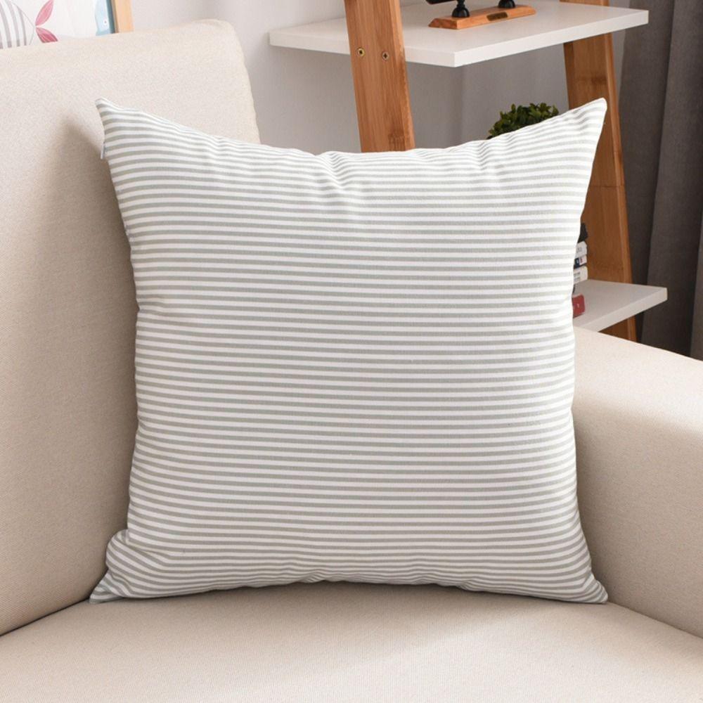 Cotton Throw Pillowcase Striped Cushion Cover Home Decor Throw Pillowcover  Sofa/Bed