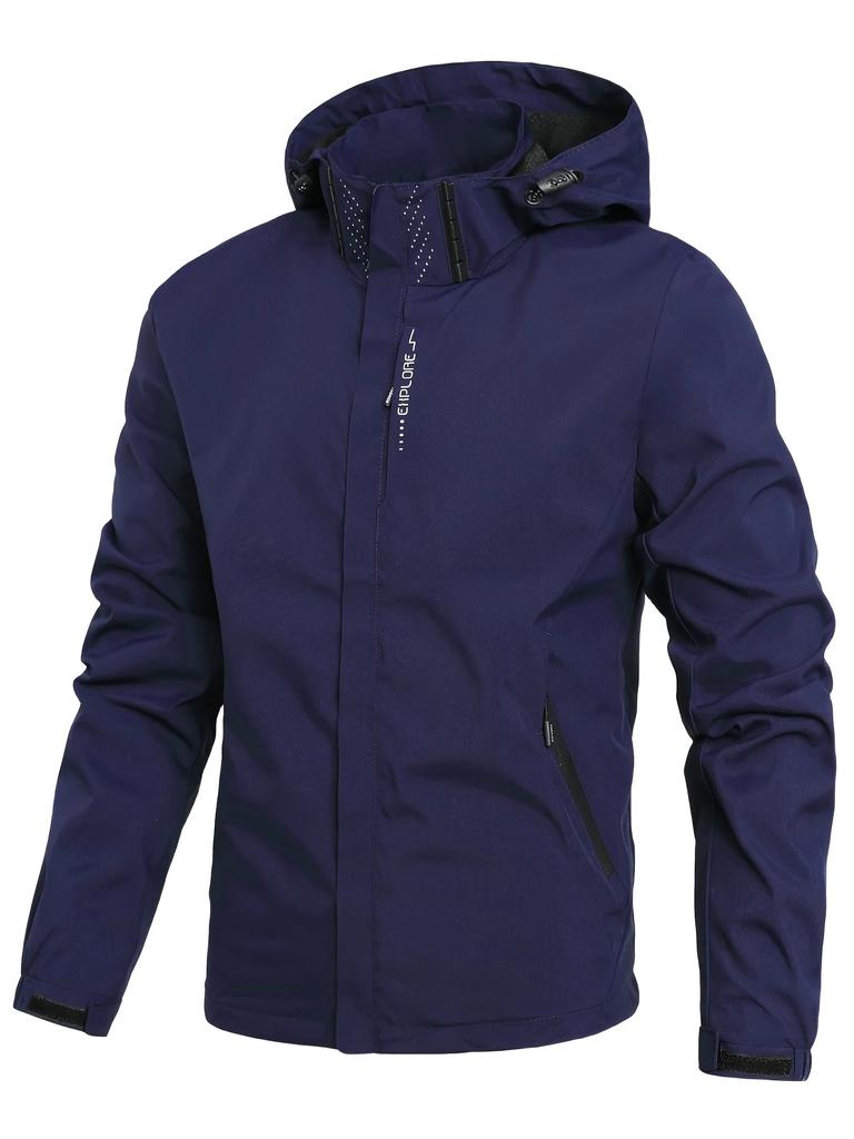 Spring and Autumn Men's Waterproof Rain Jacket Lightweight Outer Hooded Outdoor Raincoat Hiking Windproof Jacket Climbing Outdoor Jackets