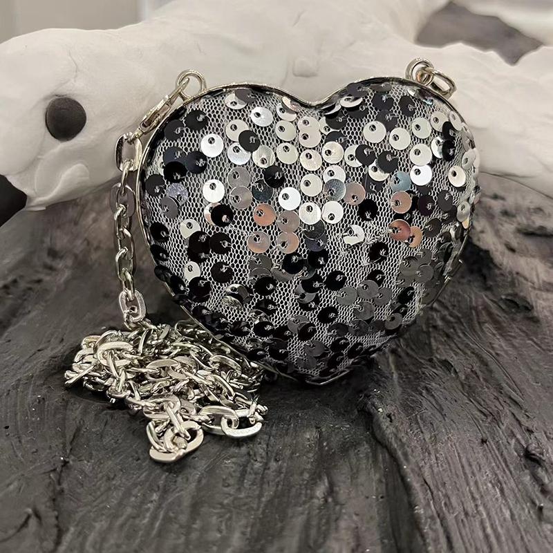 Pailletten Schulterketten Taschen Mini Umhängetasche Vielseitige Schulter Umhänge Mini Lippenstifttasche für Frauen