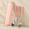 Children's Spoon, Fork & Chopsticks Set with Storage Box