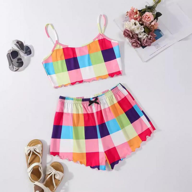 European and American Sleeveless Tank Top & Shorts Two-Piece Pajama Set for Women