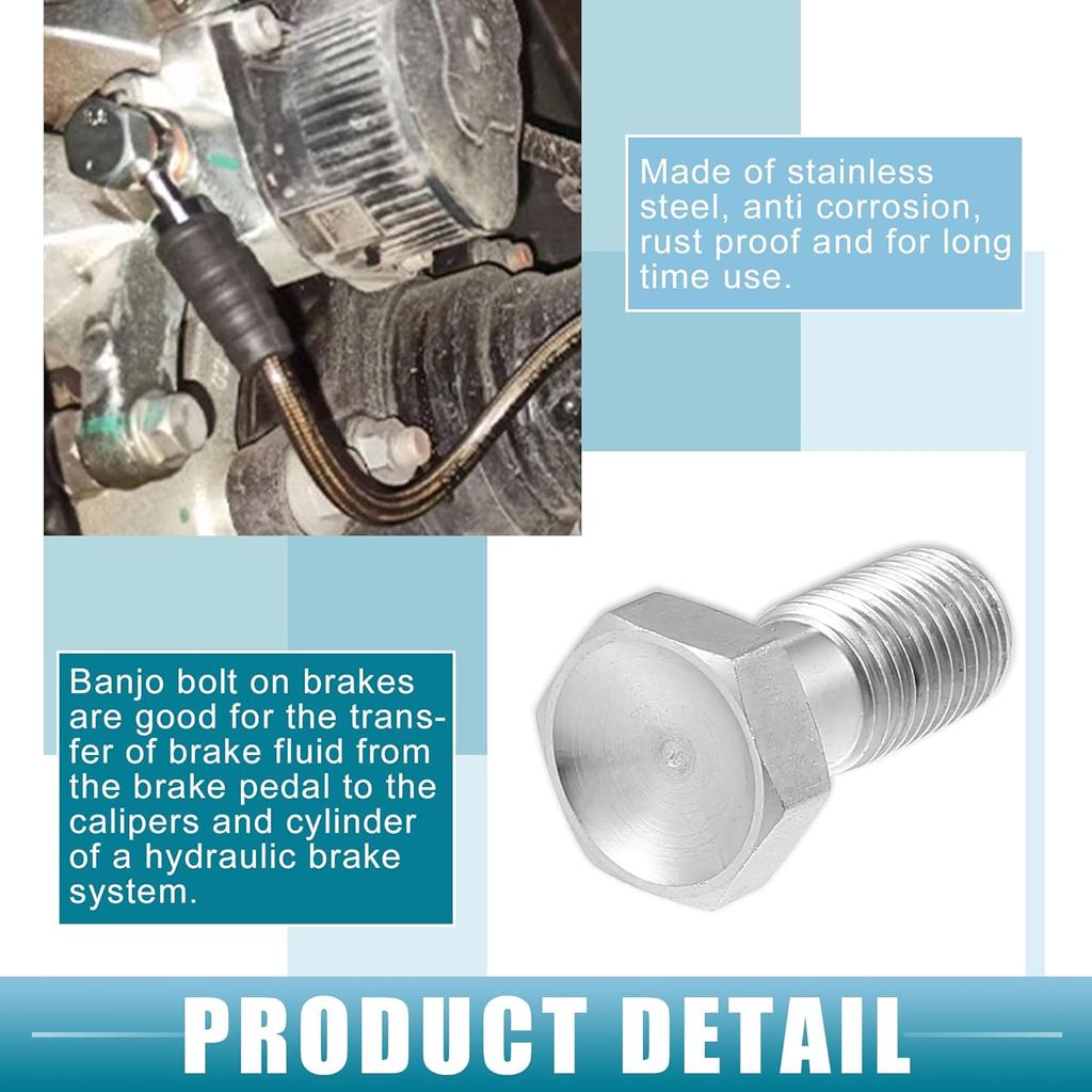 Banjo-Schraube Bremsfitting Adapter-Kit 3 an 3/8"x24 Bremsleitungsgewinde Einzelne Banjo-Schraube mit 4 Kupfer-Dichtringen