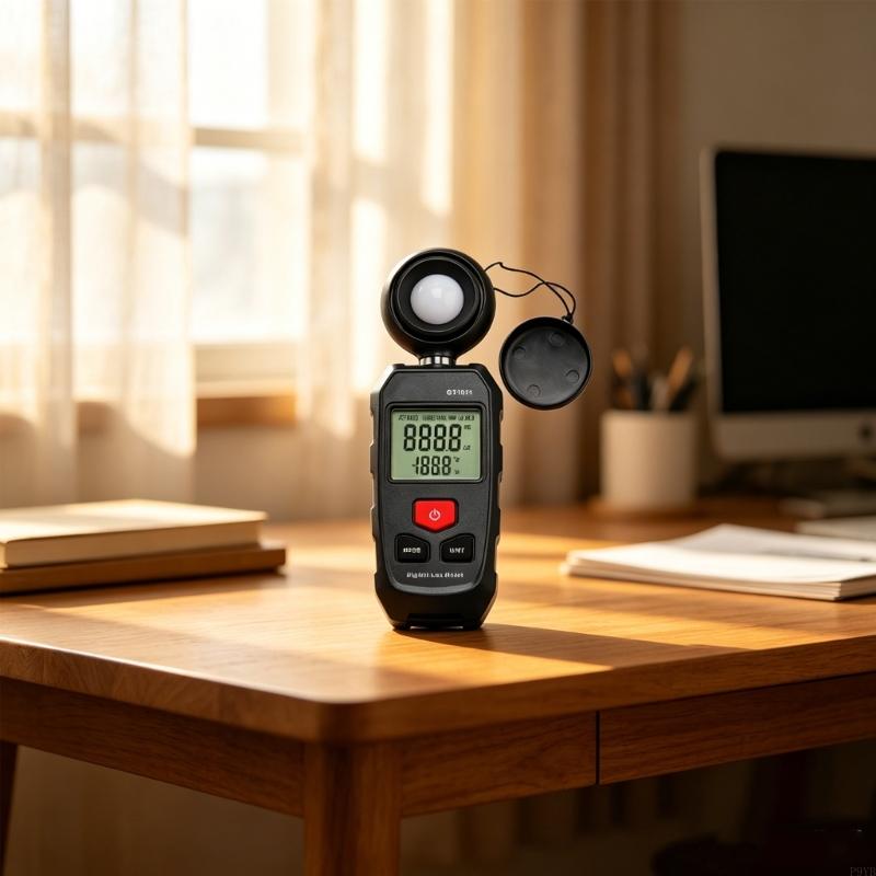 Digital Luminance Meter Illuminometer For Precise Light Intensity Measurement With LCD Display And Temperature Reading