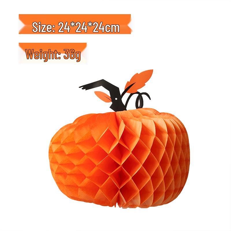 Halloween Hanging Ghost & Bat Decor with Pumpkin Honeycomb for Desktop & Venue