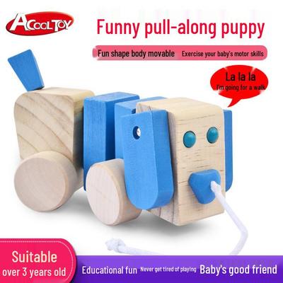 Wooden Pull-Along Puppy Toy for Kids 3+ - Educational Walking and Exercise Gift