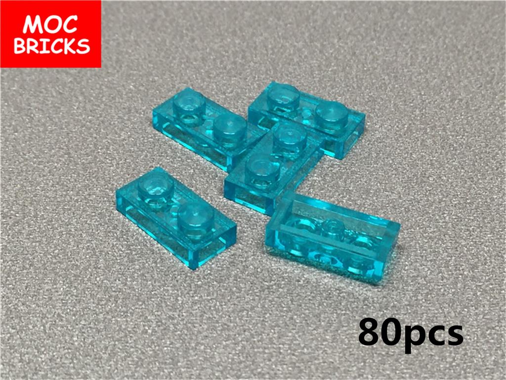 MOC Blocks Trans Lights Blue Brick 1x1 1x2 1x4x6 1x5x6 Ice Cave Ocean Water River House Construction Block Accessories Children's Toy