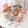 Girls Summer Straw Hat Bag Children Breathable Sunscreen Hat Straw Coin Purse For Outdoor