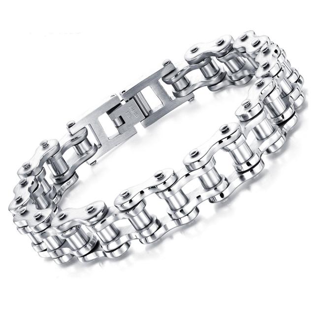 Top Quality Stainless Steel Biker Bracelet  Men's Motorcycle Chain Punk Rock Male Bracelet Biker Bicycle Bracelets for Men