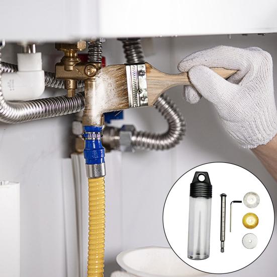 Řezačka vnitřních stran trubek se 3 náhradními pilovými kotouči, kompaktní provedení, přenosná, šestihranná stopka 1/4 palce, sada řezaček na PVC trubky Impact Connect