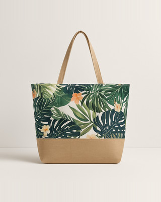 Canvas Tote Bag for Women Stylish Canvas Handbag Shoulder Tote Bag with Zipper Cute Casual Lightweight Print Canvas Beach Tote for Shopping and Travel