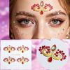 Face Jewel Stickers Iridescent Rhinestone Self Adhesive Removable for Beach Party EDM Festival Makeup Decor