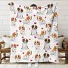 Contemporary Dog Print Flannel Blanket -  Soft All-Season Sofa/Bed/Office & Birthday/Christmas Gifts