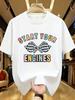 Wds01330colorful Letter Printed Plus Size Unisexs Round Neck Tshirt Summer Casual Short Sleeved Top Street Fashion Versatile