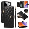 For Xiaomi 15 Wallet Case with Straps,Rhombus Leather Stand Phone Cover