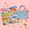 Travel Suitcase Sticker Book Set 4 Types with Travel Pouch for Kids