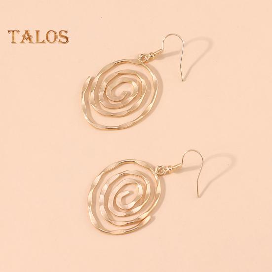 1 Pair Women Hook Earrings Hollow Vortex Shape Smooth Polished Ear Decoration Jewelry Vacation Earrings Party Hanging Earrings Commute Dangle Earrings