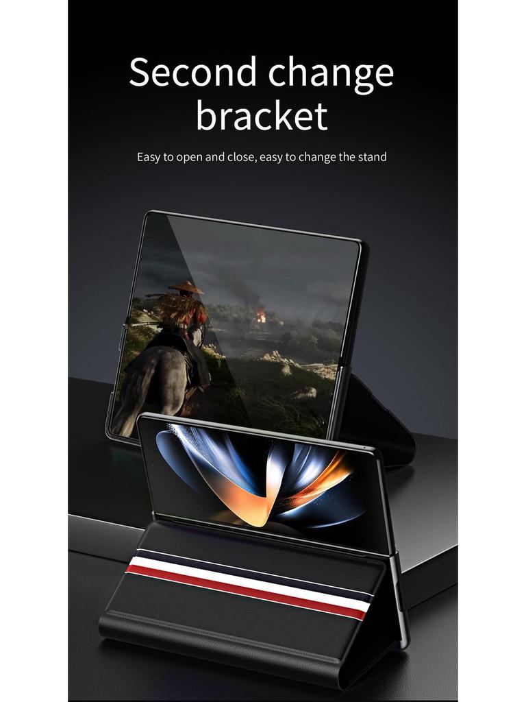 Compatible Samsung Z Fold7 Case with Card Slot - Full Coverage, Anti-Fall Leather for Z Fold5/4/3/2