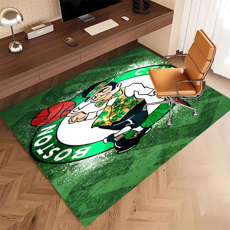 Boston Celtics logo Print Area Rug - Soft,Washable Non-Slip Indoor Mat,Living Room,Home Office Decorative Rug